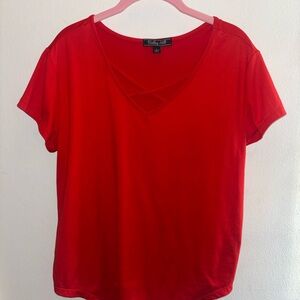 Ridley Hill Women's Vibrant Red Short Sleeve Top